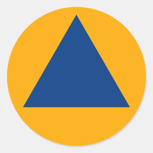 Internationale teken van de civiele bescherming Ro Ronde Sticker (Voorkant)