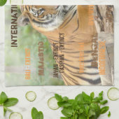 Internationale tijgerdag, 29 juli, Typografie Art Theedoek (Gevouwen)