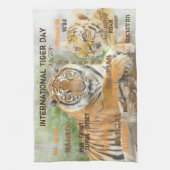 Internationale tijgerdag, 29 juli, Typografie Art Theedoek (Verticaal)