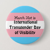 Internationale transgenderdag van zichtbaarheid ronde button 7,6 cm (Voorkant)