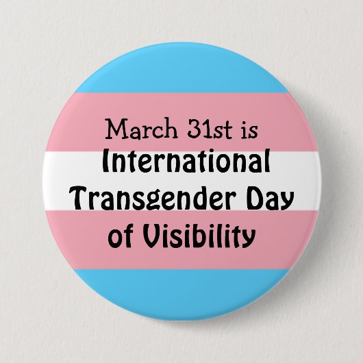 Internationale transgenderdag van zichtbaarheid ronde button 7,6 cm (Voorkant)