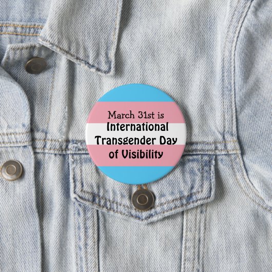 Internationale transgenderdag van zichtbaarheid ronde button 7,6 cm (In situ)