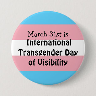 Internationale transgenderdag van zichtbaarheid ronde button 7,6 cm
