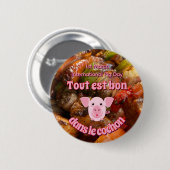 Internationale Varkensdag Ronde Button 5,7 Cm (Voorkant /achterkant)