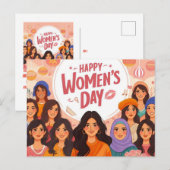 Internationale viering van de dag van de vrouw briefkaart (Voorkant / Achterkant)
