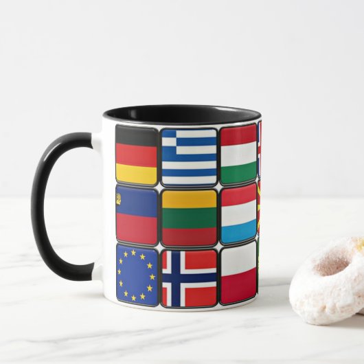 internationale vlag, Collectie van de internationa Mok (Met donut)