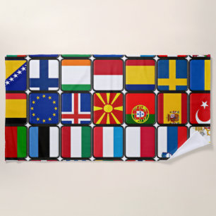 Internationale vlag collectie, wereldvlaggen strandlaken