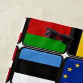 Internationale vlag collectie, wereldvlaggen strandlaken (In situ)