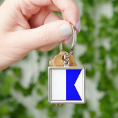 Internationale vlag scheepvaart sleutelhanger (Hand)