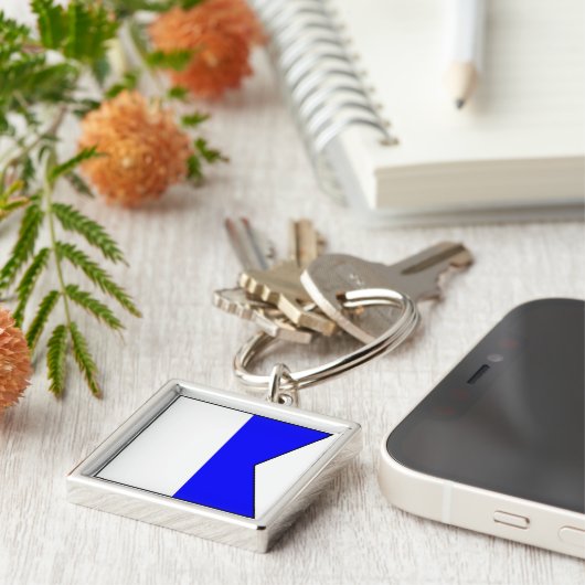 Internationale vlag scheepvaart sleutelhanger (Zijkant)