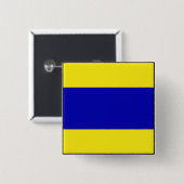Internationale vlag scheepvaart vierkante button 5,1 cm (Voorkant /achterkant)