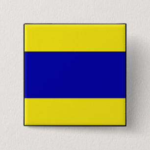 Internationale vlag scheepvaart vierkante button 5,1 cm