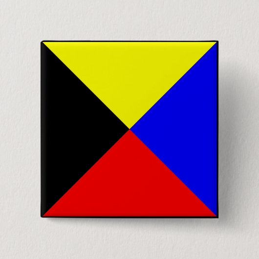 Internationale vlag scheepvaart vierkante button 5,1 cm (Voorkant)