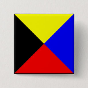 Internationale vlag scheepvaart vierkante button 5,1 cm