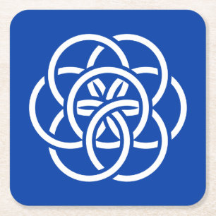 Internationale vlag van de planeet Aarde Kartonnen Onderzetters