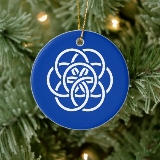 Internationale vlag van de planeet Aarde Keramisch Ornament (Boom)