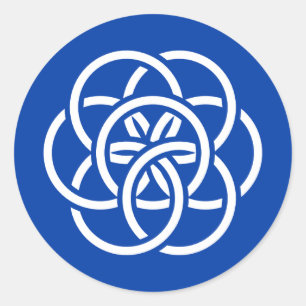 Internationale vlag van de planeet Aarde Ronde Sticker