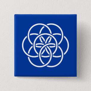 Internationale vlag van de planeet Aarde Vierkante Button 5,1 Cm