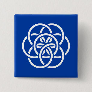 Internationale vlag van de planeet Aarde Vierkante Button 5,1 Cm