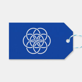 Internationale vlag van planeet aarde cadeaulabel