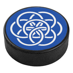 Internationale vlag van planeet Aarde Hockey Puck