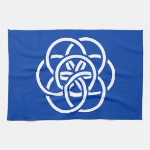 Internationale vlag van planeet aarde theedoek