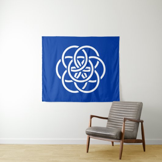 Internationale vlag van Planet Earth Tapestry Wandkleed (In Situ (horizontaal))