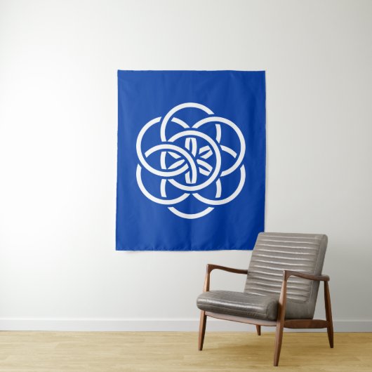 Internationale vlag van Planet Earth Tapestry Wandkleed (In situ)