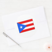 Internationale vlag van Puerto Rico Ronde Sticker (Envelop)