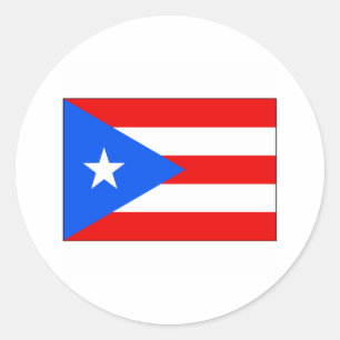 Internationale vlag van Puerto Rico Ronde Sticker