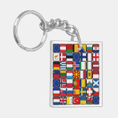 Internationale vlaggen collectie, wereldvlaggen sleutelhanger (Voorkant Links)