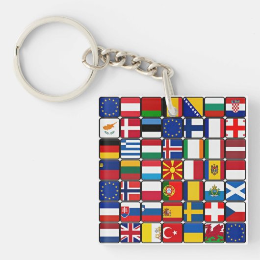 Internationale vlaggen collectie, wereldvlaggen sleutelhanger (Voorkant)