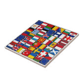 Internationale vlaggen collectie, wereldvlaggen tegeltje (Zijkant)