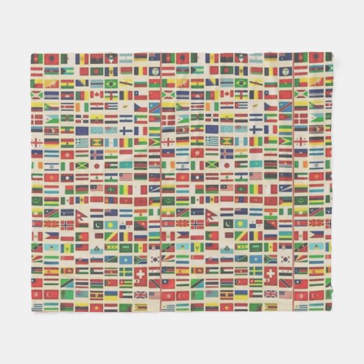 INTERNATIONALE VLAGGEN FLEECE DEKEN (Voorkant (Horizontaal))