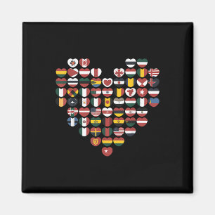 Internationale Vlaggen Hart Liefde Reis Souvenir G Magneet