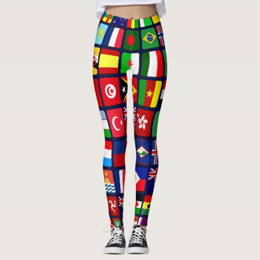 Internationale vlaggen leggings (Voorkant)