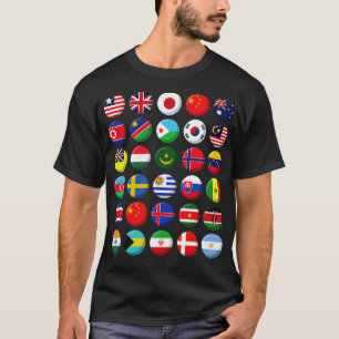 Internationale vlaggen van de wereld 30 landen Cir T-shirt