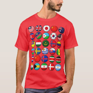 Internationale vlaggen van de wereld 30 landen Cir T-shirt
