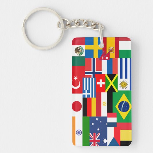 Internationale Vlaggen van de Wereld Sleutelhanger (Voorkant)