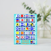 Internationale vlaggen voor het geluidssignaal briefkaart (Staand voorkant)