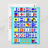 Internationale vlaggen voor het geluidssignaal briefkaart (Voorkant / Achterkant)