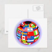 internationale vlaggen wereld aarde briefkaart (Voorkant / Achterkant)