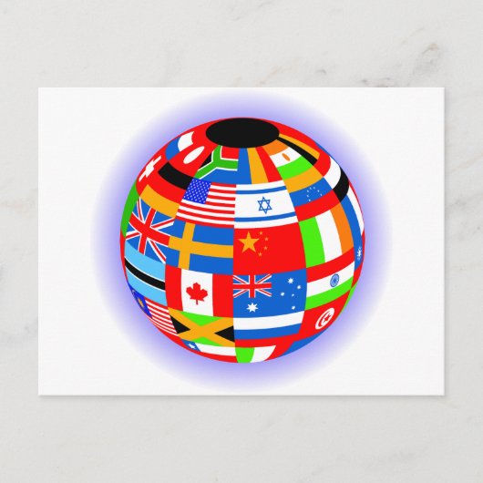 internationale vlaggen wereld aarde briefkaart (Voorkant)