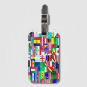 Internationale vlaggenkollage bagagelabel (Voorkant (verticaal))