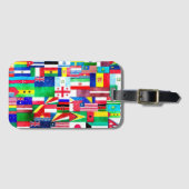 Internationale vlaggenkollage bagagelabel (Voorkant (horizontaal))