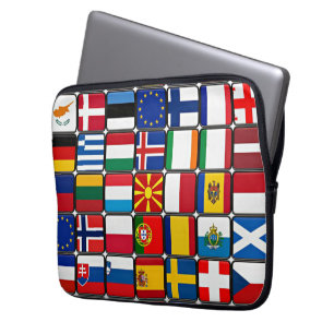 Internationale vlaggenverzameling, wereldvlaggen laptop sleeve
