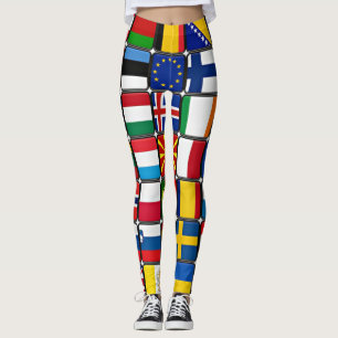 Internationale vlaggenverzameling, wereldvlaggen leggings