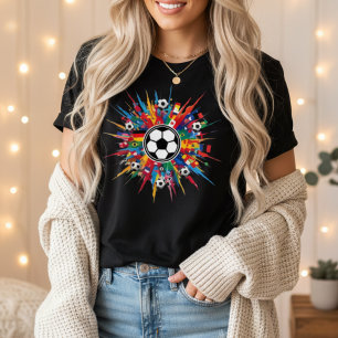 Internationale Voetbalvlaggenexplosie T-shirt