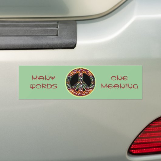 Internationale vredesvlag bumpersticker (Op auto)
