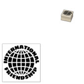 Internationale Vriendschap met wereldbol icoon Rubberstempel (Gestempeld)